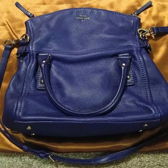 Kate Spade Cobble Hill Small Leslie Satchel Purple Pebbled Leather Crossbody - Picture 8 of 14